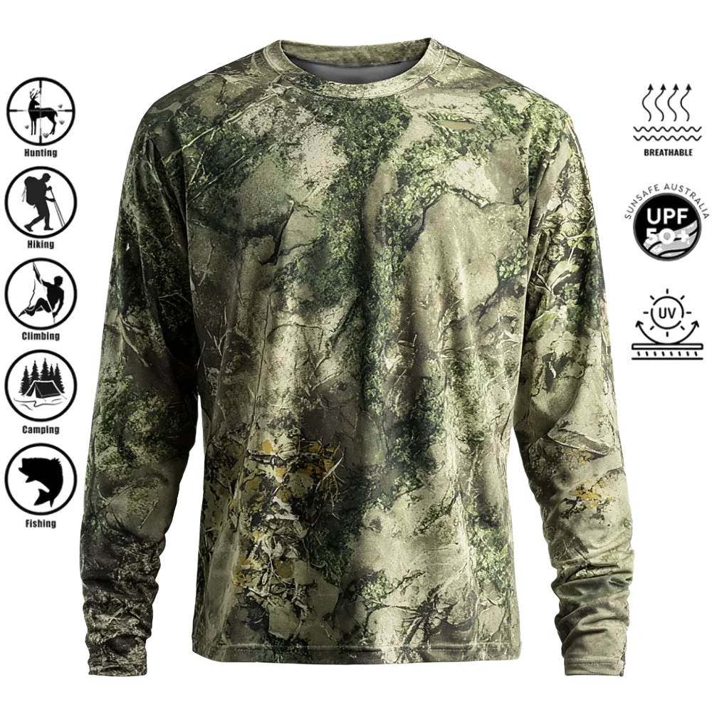 Hunting Outdoors - Men Long Sleeve T-shirt Polyester 3D