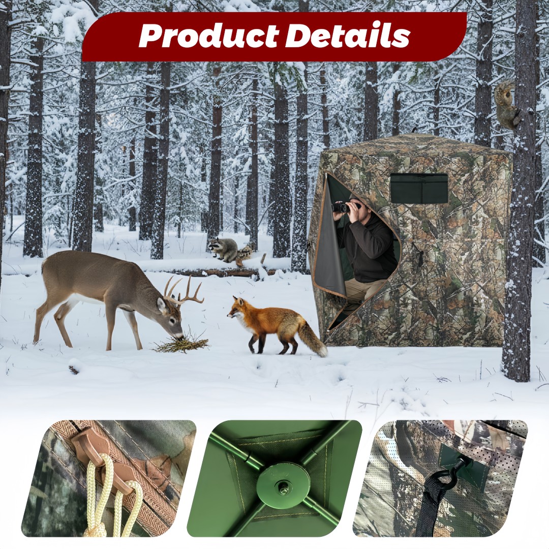Hunting Outdoors - Camouflage Pop-Up Hunting Blind Easy Setup
