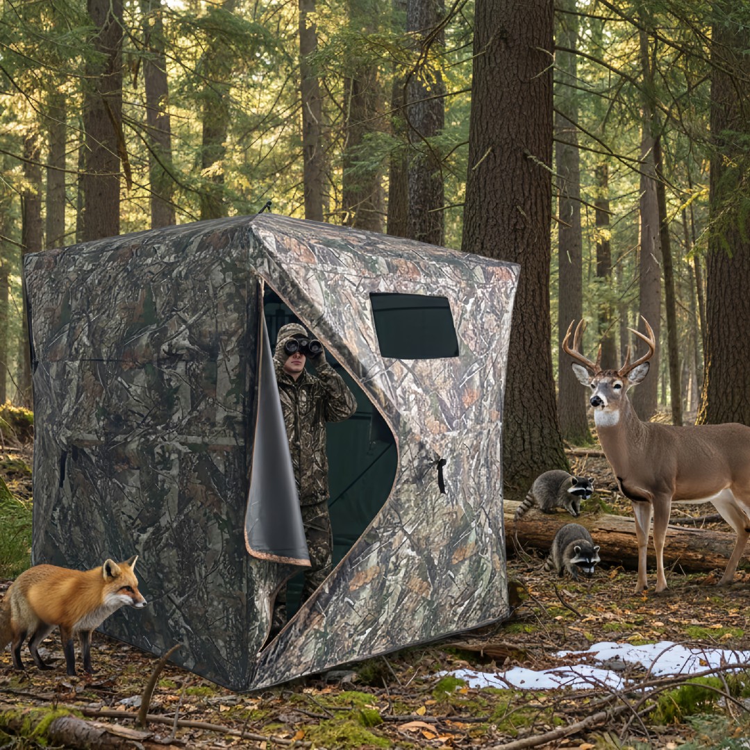 Hunting Outdoors - Camouflage Pop-Up Hunting Blind Easy Setup