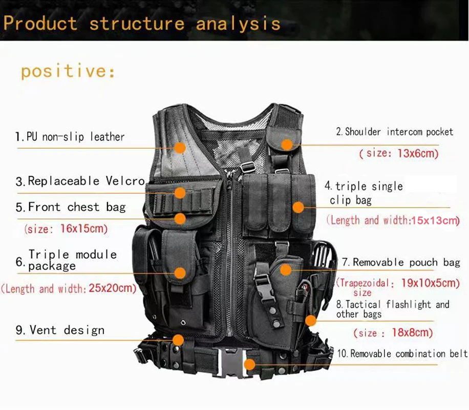 Adjustable Molle Tactical Vest - Hunting Outdoor Game 评论和价格