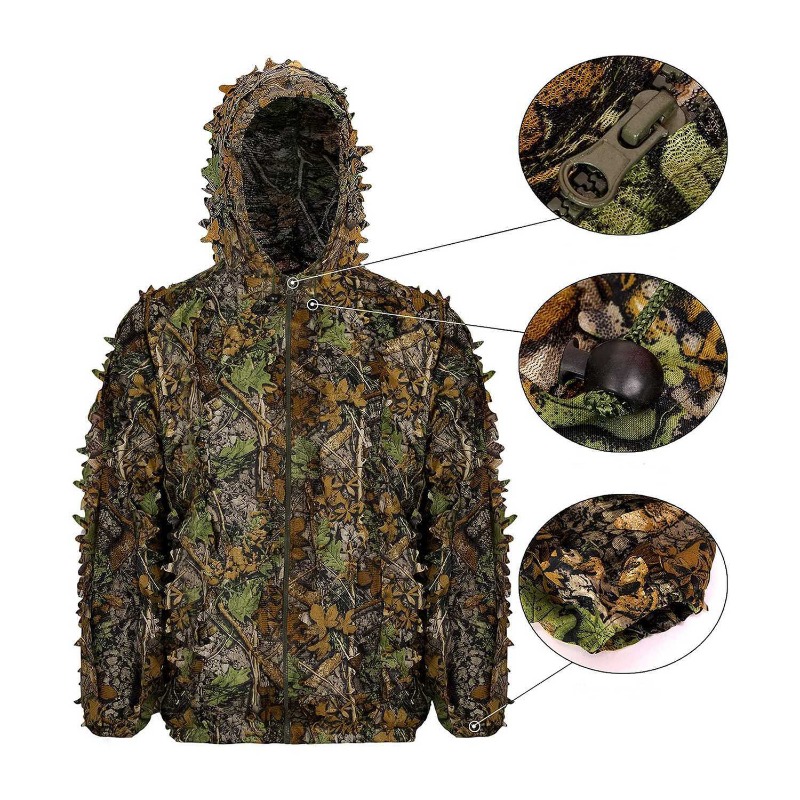 3D  Leafy Bionic Camouflage Hu - Outdoor Hunting Photography 评论和价格