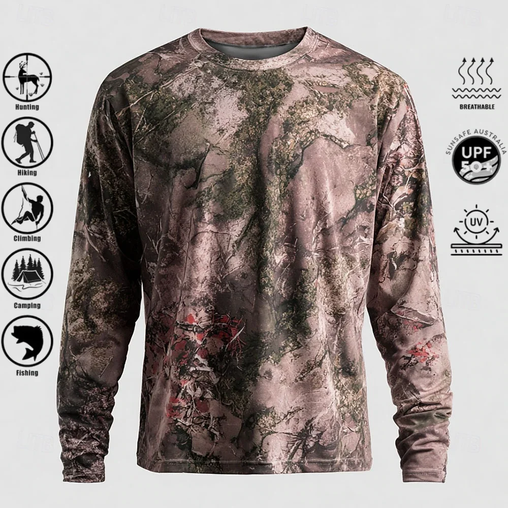 Men Long Sleeve T-shirt Polyes - Hunting Outdoors 评论和价格