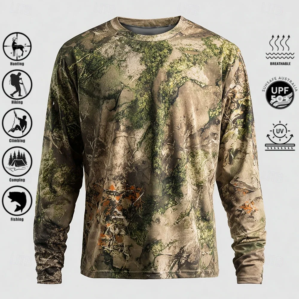 Men Long Sleeve T-shirt Polyes - Hunting Outdoors 评论和价格