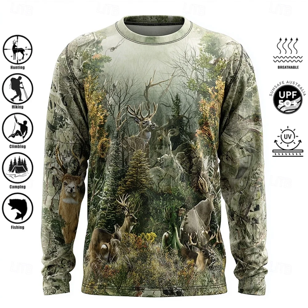 Men Long Sleeve T-shirt Polyes - Hunting Outdoors 评论和价格