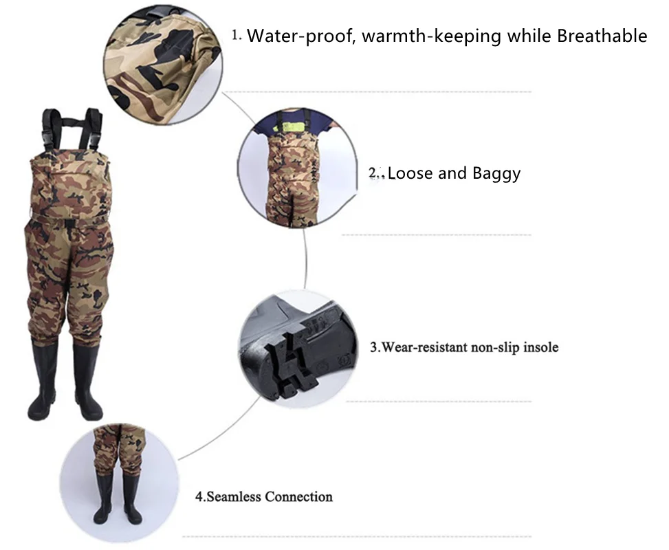 Camouflage Fishing Wading Pant - Outdoor Hunting Overalls 评论和价格